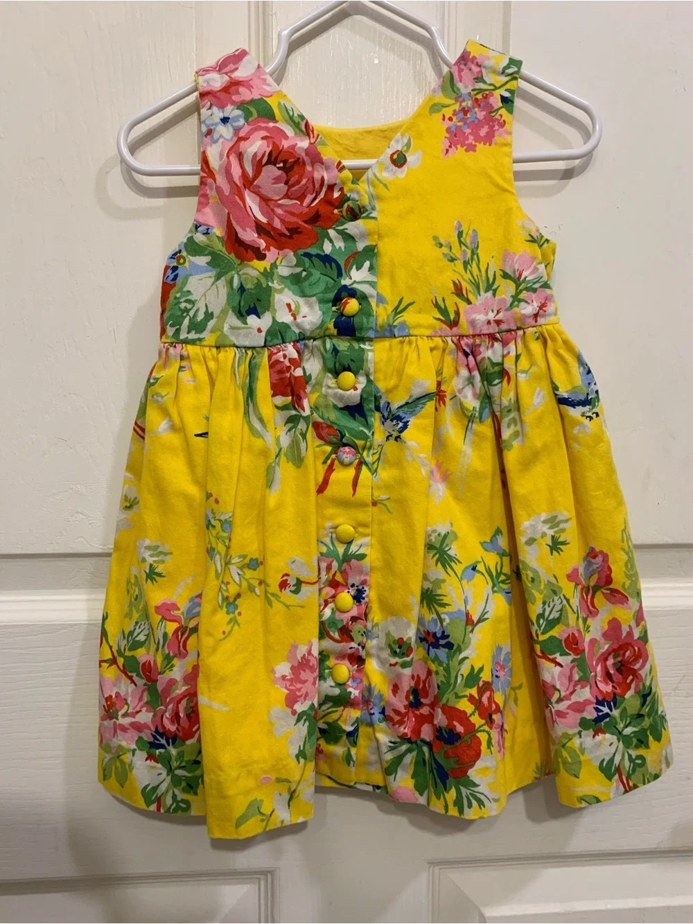 Polo Ralph Lauren 12mon Yellow Floral Lined Summer Dress. 3497